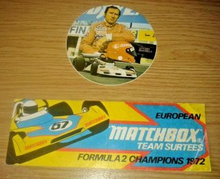Motor Racing Stickers Rare Team Surtees And Vittorio Brambilla 1970s