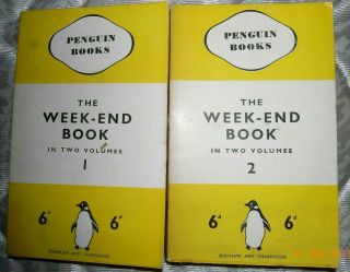 Penguin 129 - 130 The Week - End Book 2 Volumes 1938 First Eds In Rare Wrappers