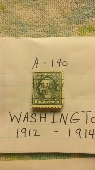 TWO 2 1912 - 1922 GREEN George Washington RARE One 1 Cent Stamp U.  S.  Postage.  A, 3