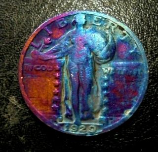 Rare Monster Rainbow Toned Xf 1929 S Standing Liberty Quarter Dollar Silver Coin