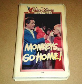 Disney Monkeys Go Home Vintage Vhs Rare White Clamshell Case