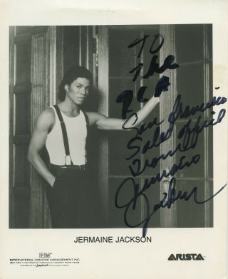 Rare Jermaine Jackson Promo Photograph - 8 X 10 - Arista Records - Autographed