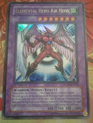 Yugioh Elemental Hero Air Neos Ultra Rare Ston 1st Edition Lightly Played