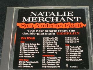 Natalie Merchant - San Andreas Fault Remix Rare 1 Track Promo Cd 10,  000 Maniacs