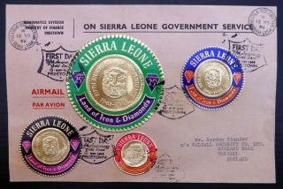 SIERRA LEONE 1966 Gold Coinage Complete on 3 Official RARE SEE BELOW NP223 2