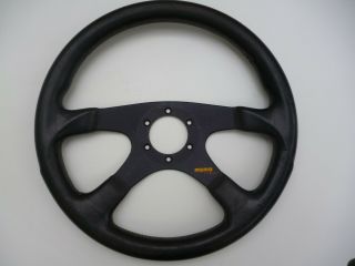 Rare Leather Momo Corse Steering Wheel 36cm 4 Spoke Made In Italy
