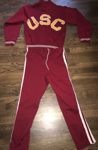 Rare Vtg 1960’s Russell Southern Co.  Athletic Usc Trojans Warm Up Jacket Pants