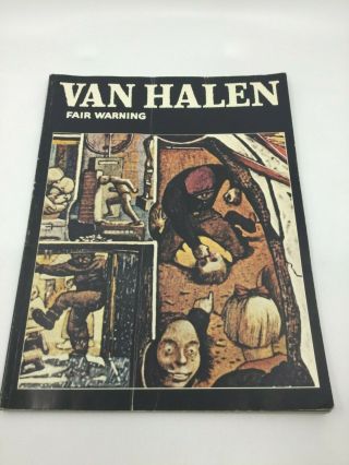 Van Halen Fair Warning (words & Music) 1981 Sheet Music Rare