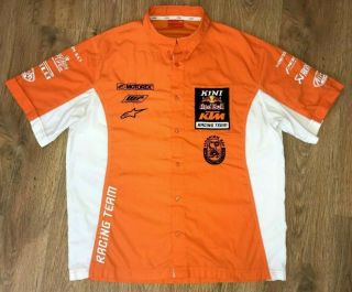 Ktm Kini Factory Red Bull Racing Team Very Rare Mens Orange Shirt Size Xxl
