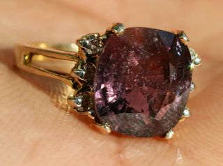 4,  Cts Rare Purple Sapphire Translucent Natural Unheated Oval 14k Gold Ring Sz 6