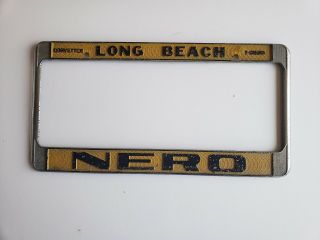 Rare Long Beach Ca Nero Corvette T - Bird Metal License Plate Frame Dealer