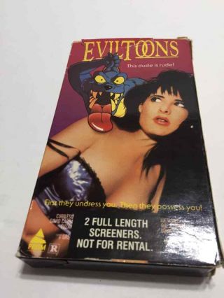 Evil Toons Vhs Screener Tape (box Has A Little Damage At The Top) Rare Oop