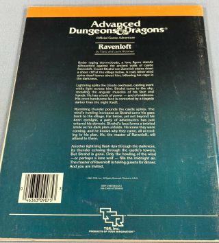 1983 RAVENLOFT ADVANCED DUNGEONS & DRAGONS AD&D TSR 9075 Hickman HTF RARE 2