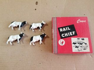 Rare Vintage O Scale Rail Chief Cows (4 Cows)