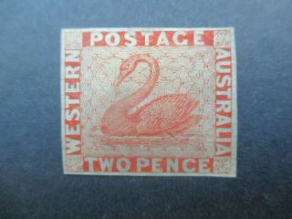 Western Australia Stamps: 2d Orange Imperf - Rare (g211)