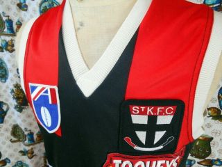RARE 1990s AFL Polyester St Kilda Saints Sekem Sleeveless Guernsey Jersey 100cm 2