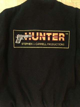 Hunter Cast Crew Varsity Jacket Stephen J Cannell Productions Medium M Rare