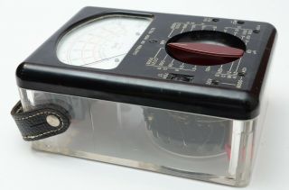Vintage Triplett Model 630 Multimeter Vom Meter W/ Rare Clear Acrylic Case Back