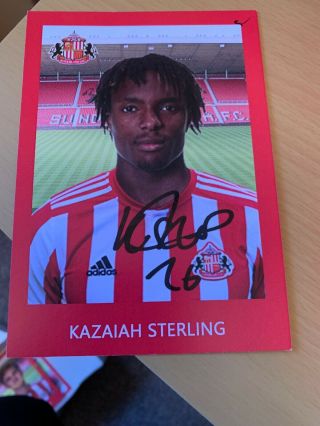 Rare Signed Kazaiah Sterling Sunderland Club Card Photo