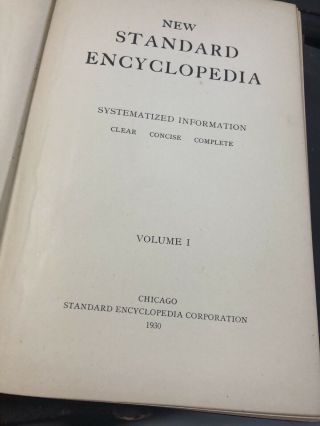 RARE 1930 Standard Encyclopedia VOLs 1 - 10 W/1929 Quarterly Binder HB VG FS 2