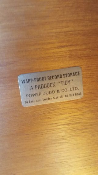 RARE MID CENTURY RECORD STORAGE ' TIDY ' BY A PADDOCK,  POWER JUDD CO LTD 2
