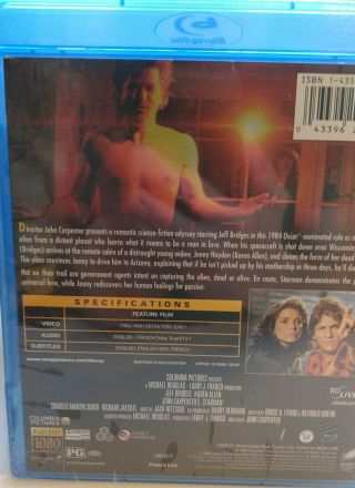 Starman 1984 Blu - ray RARE John Carpenter,  Jeff Bridges,  Karen Allen 2