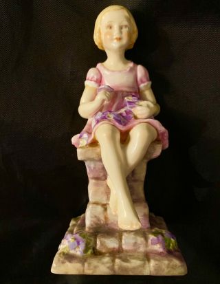 Rare Royal Worcester Figurine / Figure Called Sunshine By Doughty Puce Stamp1938