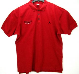 Nike Michael Jordan Basketball Camp Staff Polo Shirt Size Xl Rare Jumpman Red