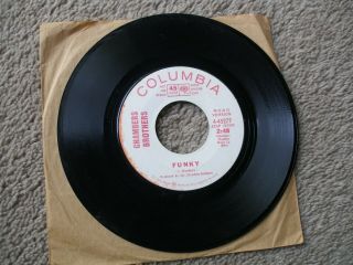 Chambers Brothers " Funky Mono & Stereo " Rare Soul Promo 45 Columbia 45277 Vtg 1970