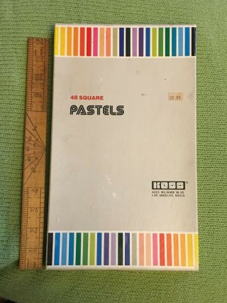Vintage Koss Rarely Artists Chalk 48 Square Pastels Non - Toxic Made In Korea