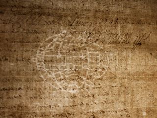 1792 Freemason Signed Manuscript Handwritten Watermark Rare Document Stamped
