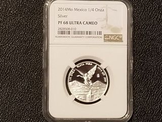2014 Mexico 1/4 Oz Silver Libertad Proof Ngc Pf68 Ultra Cameo Only 1,  700 Rare