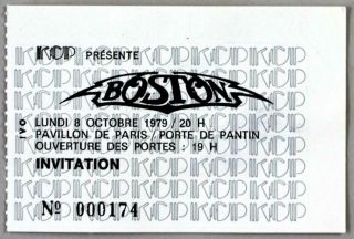 Boston - Mega Rare Vintage Pavillon De Paris 1979 Concert Ticket