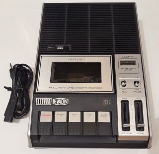 Portable Cassette Recorder Player (evadin Ecp 200) Cord Or Battery Powered Rare