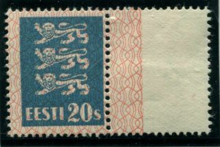 Estonia 1928 Mnhog Thin Paper,  Empty Field Mh,  Rare