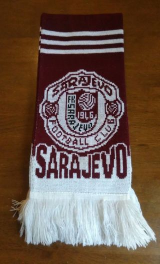 Fk Sarajevo Rare Official Football Supporter Scarf Bought In Sarajevo 8/10 Condi