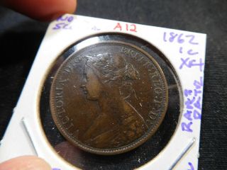 A12 Canada Nova Scotia 1862 Large Cent Xf,  Rare Date Trends 500 Cad In 40