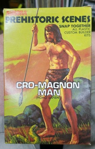 Rare Classic Vintage 1971 Aurora Prehistoric Scenes Model Cro - Magnon Man