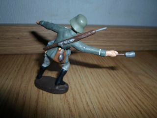 rare prewar ELASTOLIN german wehrmacht soldier throwing hand grenade - WWII 4