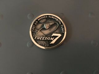 Rare Nasa - Mercury Freedom 7.  925 Sterling Silver Balfour Space Mission Medal