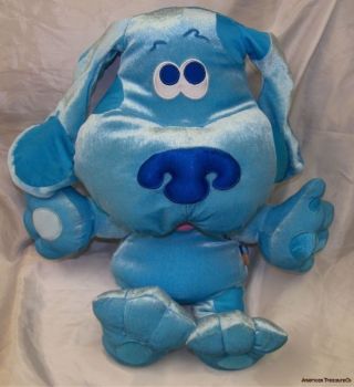 Rare Nick Jr Plush Huge 28 " Shimmery Velvet Blues Clues Dog W/microbead Belly
