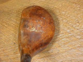 Vintage Hickory Shaft Golf Club Burchart Bilt " Wood John Malley Rare Maker