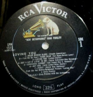 Elvis Presley Lp Loving You Mono Long Play Rare Off Center Title Label Variation