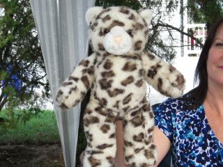 Build A Bear Rare Sparkle Material Snow Leopard 16 " Plush Stuffed Animal Doll