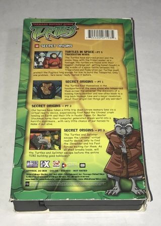 Teenage Mutant Ninja Turtles Secret Origins Very Rare VHS OOP 3
