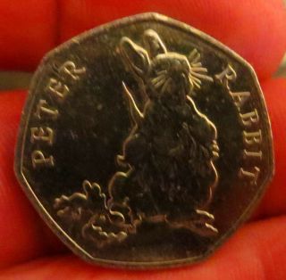 Rare 2018 50p Coin Peter Rabbit Eating Carrots And Radishes - Circulated