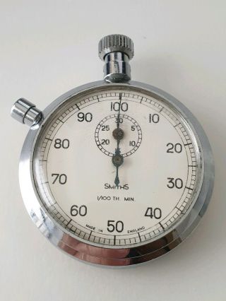 Vintage Smiths 1/100th Stopwatch Made In England - A Rare Sw43 Model -