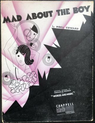 Rare Mad About The Boy - Noel Coward - 1935 – Piano Vocal Sheet Music