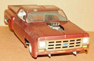 RARE Vintage 1/16? Scale 1970 ' s Chevy Pickup Dragster BUILT Plastic Model Car 3