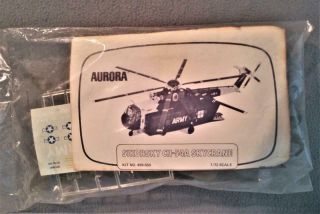 Aurora Sikorsky Ch - 54a Skycrane 1/72 Bagged Kit From 1974 Rare